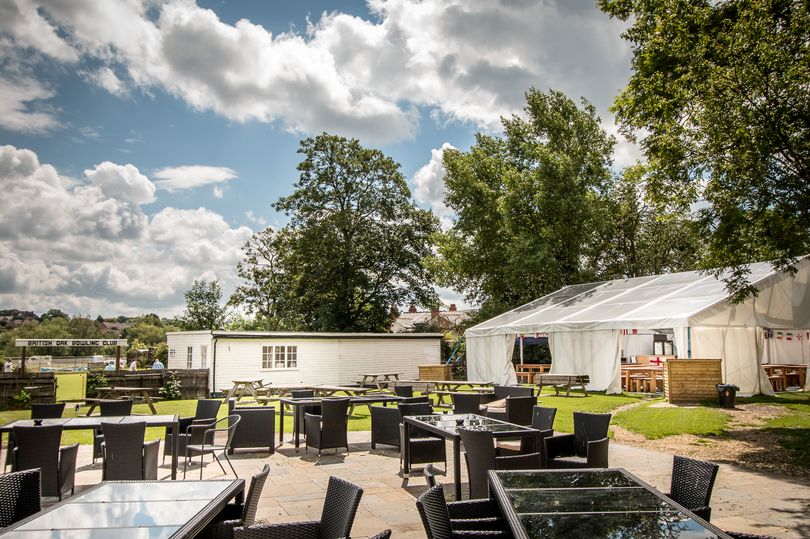 pub beer garden england v denmark euro 2020 football birmingham old british oak stirchley