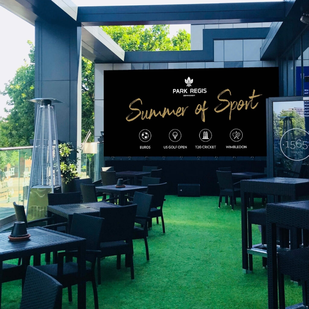 pub beer garden england v denmark euro 2020 football park regis hotel birmingham
