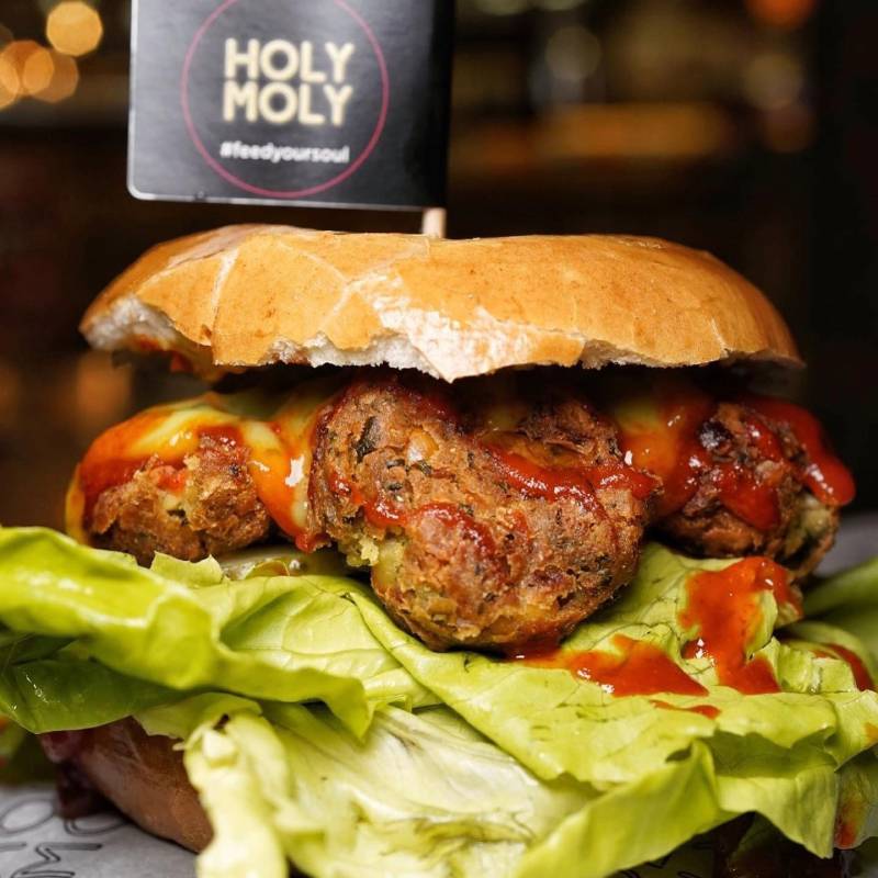 Holy Moly Macaroni Birmingham Vegan Burger